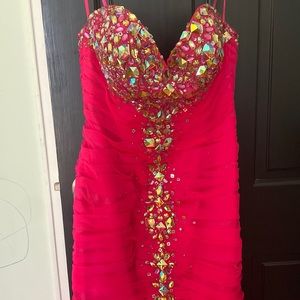 Jovani strapless mermaid pink prom dress size 6.